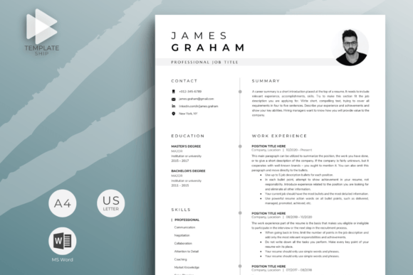Download Resume Template with Photo for MS Word - Premium Resources